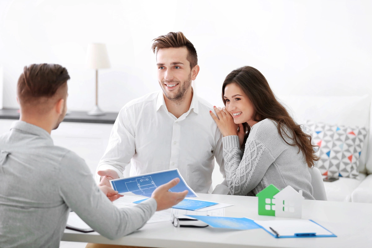 New home construction site in Melbourne with first-time buyers inspecting progress 