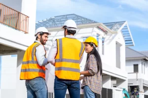 Professional Builder Discussing Building Contract Details